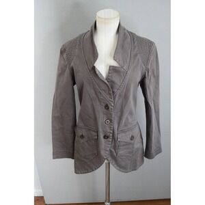 Prairie Underground Organic Cotton Blazer Jacket Size Small Gray Button